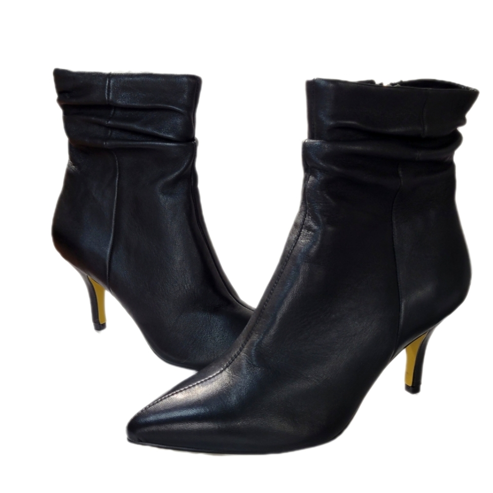 Bella Vita Danielle Black Leather Mid Calf Boots Size 7.5 M